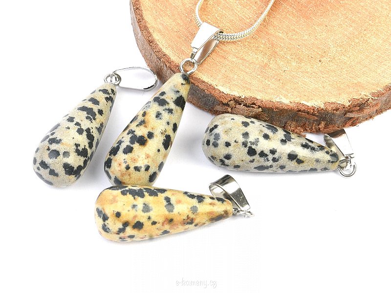 Jasper dalmatian teardrop pendant (bizu handle)