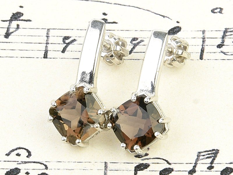 Silver earrings cut brown Ag 925/1000 + Rh