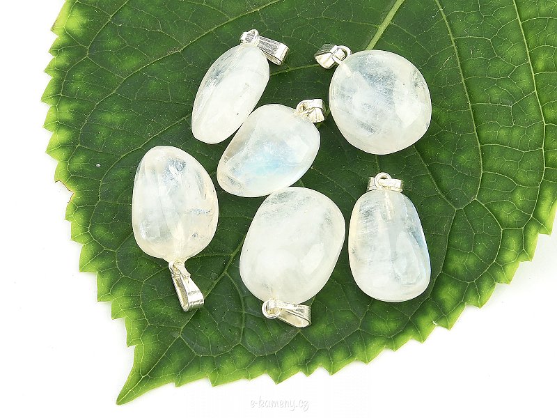 Smooth moonstone pendant extra Ag 925/1000 handle
