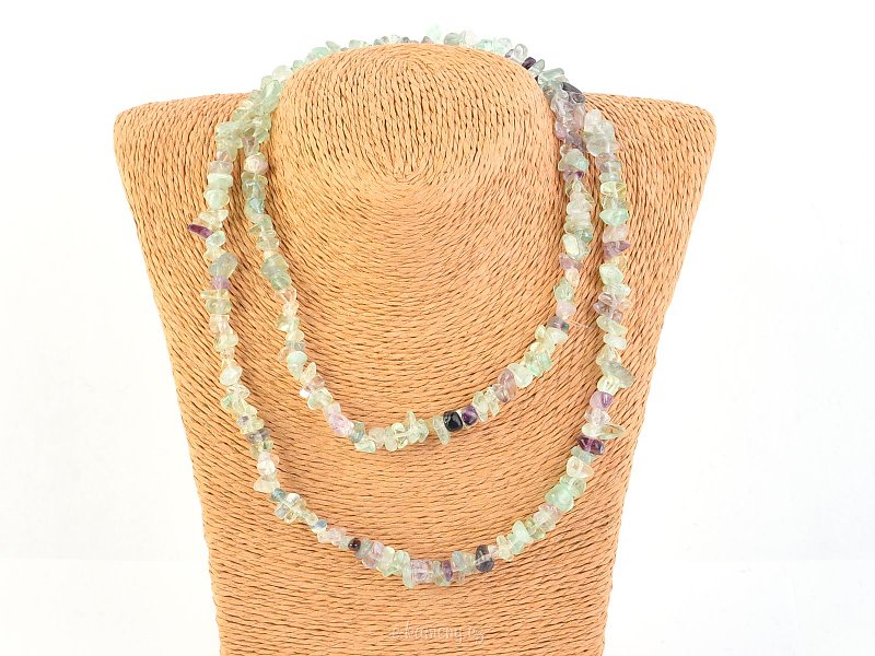 Long necklace pieces of stone - bigger Fluorite