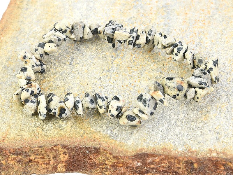 Náramek kousky kamenů - Jaspis dalmatin