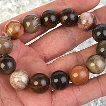 Beads petrified wood bracelet 14mm