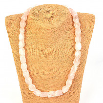 Larger necklace with rose quartz 14x10mm