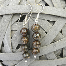 Ball earrings made of bronze (0.6 cm) silver hooks