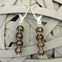 Smoky earrings balls (0.6 cm) silver hooks