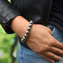 Hematite bracelet beads silver (1.2cm)