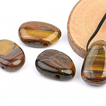Oval tiger eye pendant on leather (approx. 3cm)