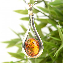 Caramel amber in Ag 925/1000 silver pendant
