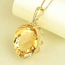 Citrine pendant in gold Au 585/1000 14 carats 8.34g