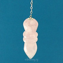 Rose quartz pendulum in the shape of plump