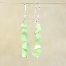 Earrings made of green stone ulexite Ag