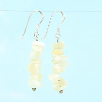 Earrings of yellow calcite stone Ag