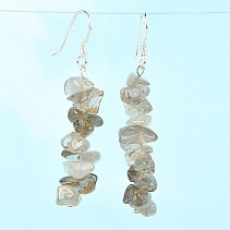 Earrings smoky quartz stone Ag