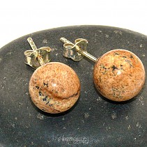 Earrings made of jasper pictorial Ag