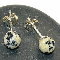 Dalmatian jasper earrings on puzetku Ag