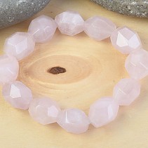 Bracelet, brushed smooth rose quartz ovals