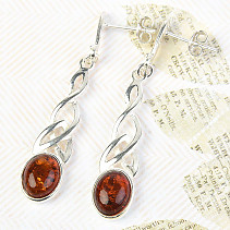 Amber earrings Ag 925/1000 9x7mm