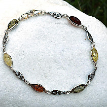 Amber bracelet silver Ag 925/1000 18,5cm