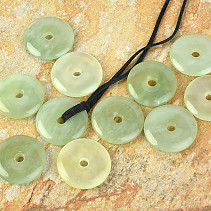 Donut pendant jade on leather strap