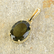 Gold pendant Au 585/1000 with moldavite 14K
