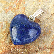 Heart lapis lazuli neck pendant Ag handle