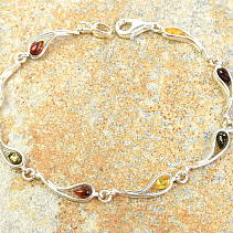Silver amber bracelet Ag 925/1000 18.5cm - 5.1g