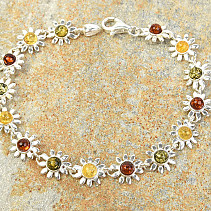 Bracelet with amber Ag 925/1000 19cm