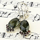Larger earrings with oval holes and garnets Ag 925/1000 + Rh