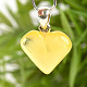 Amber pendant in the shape of a heart, handle Ag 925/1000