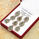 Jewelry set of moldavite and garnets Ag 925/1000 + Rh 9.65 + 4.61g