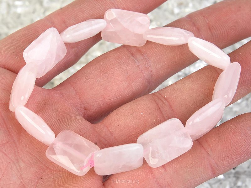 Cut rose quartz bracelet