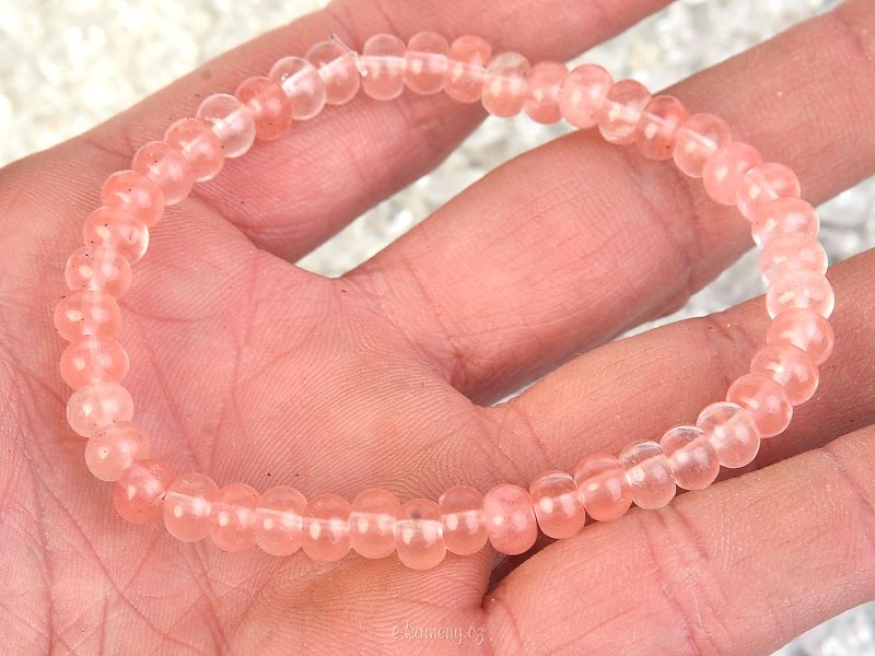 Quartz bracelet pink 6x4mm