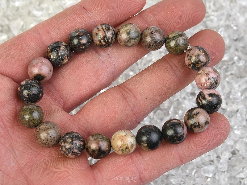 Stone rodonite bracelet balls 10mm