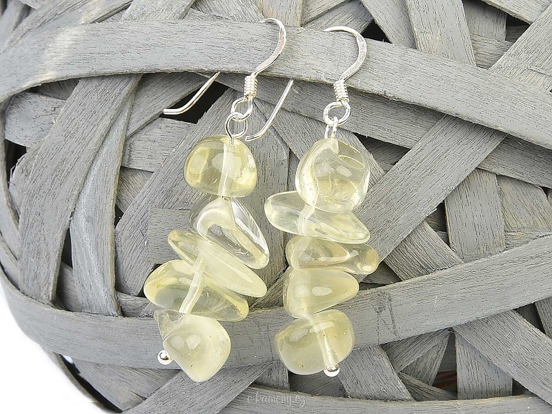 Lemonquartz silver hook earrings