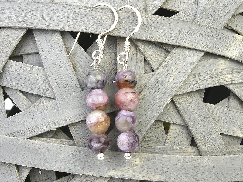 Earrings made of magic balls (0.6 cm) with silver hooks