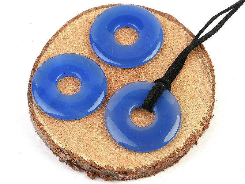 Přívěsek donut modrý achát (2,6cm)