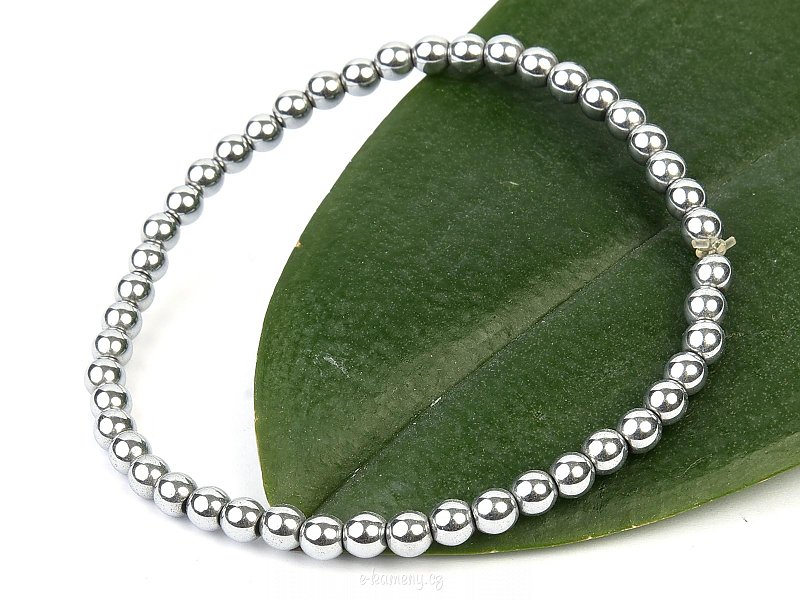 Hematite bracelet beads silver (0.4cm)