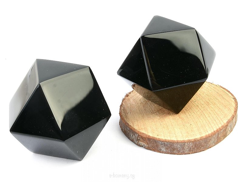 Black obsidian polyhedron