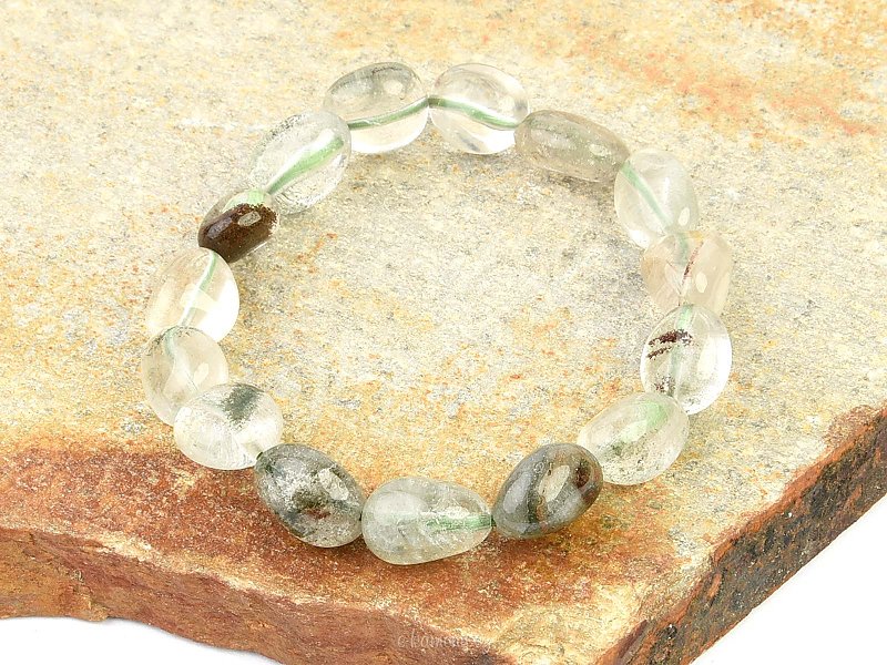 Crystal bracelet with pebble inclusions