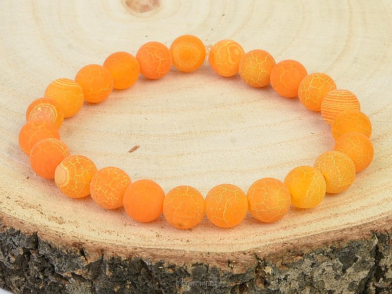 Bracelet orange agate cracked beads (0.8cm)