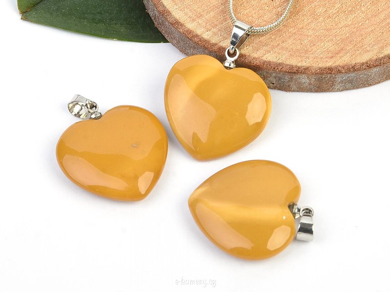 Yellow jasper heart pendant (bizu handle)