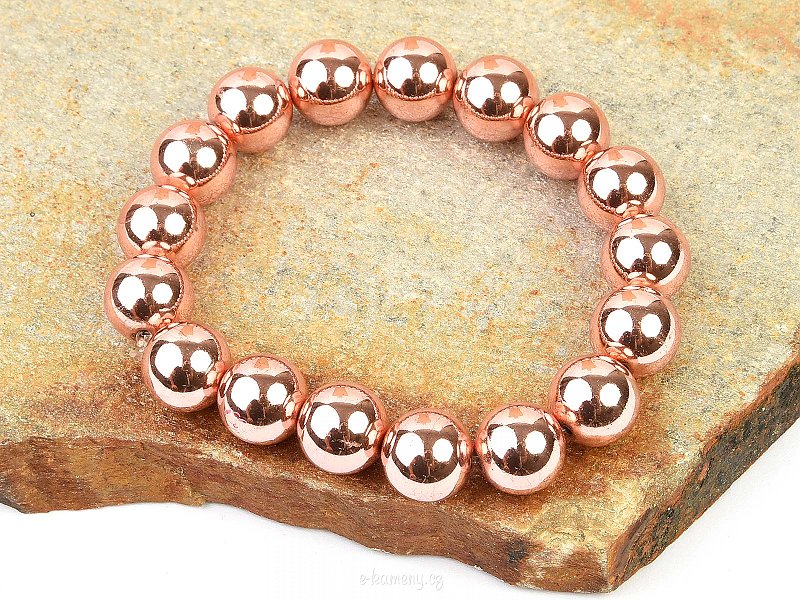 Hematite bracelet pink beads (1.2cm)