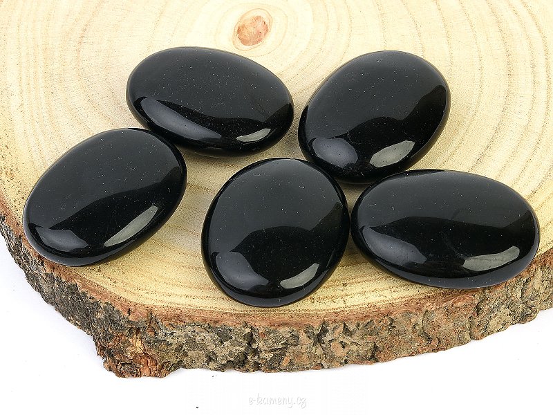 Masážní kámen z černého obsidiánu (4,5cm)