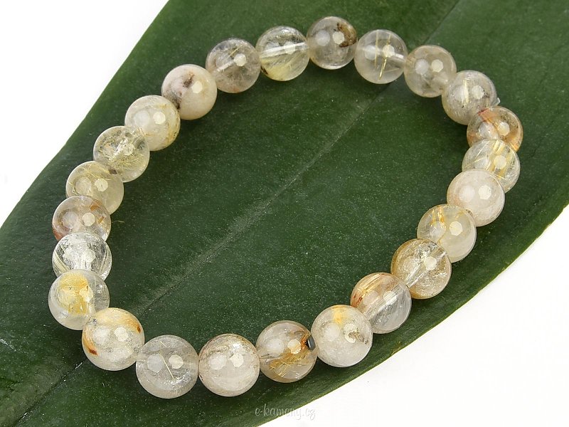 Bracelet sagenite beads (0.8cm)