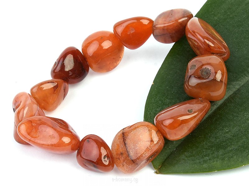 Bracelet of orange agate stones
