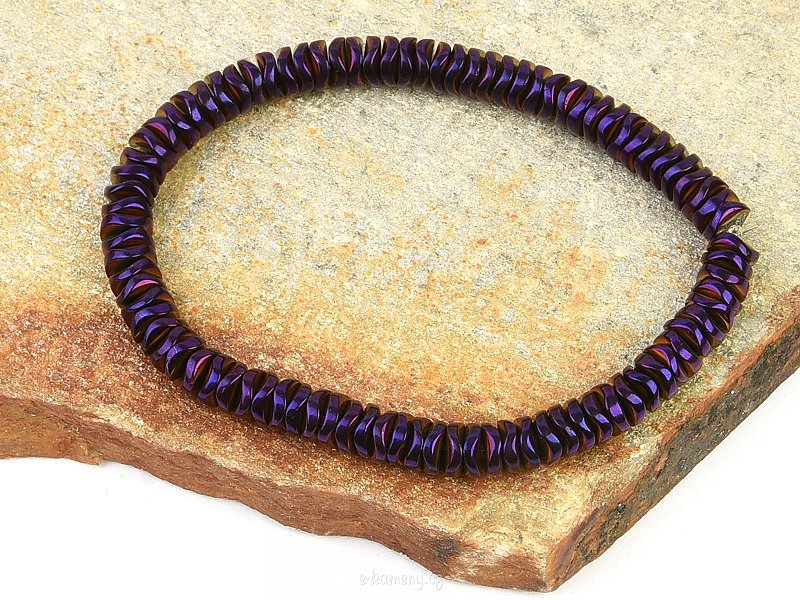 Purple hematite lens bracelet