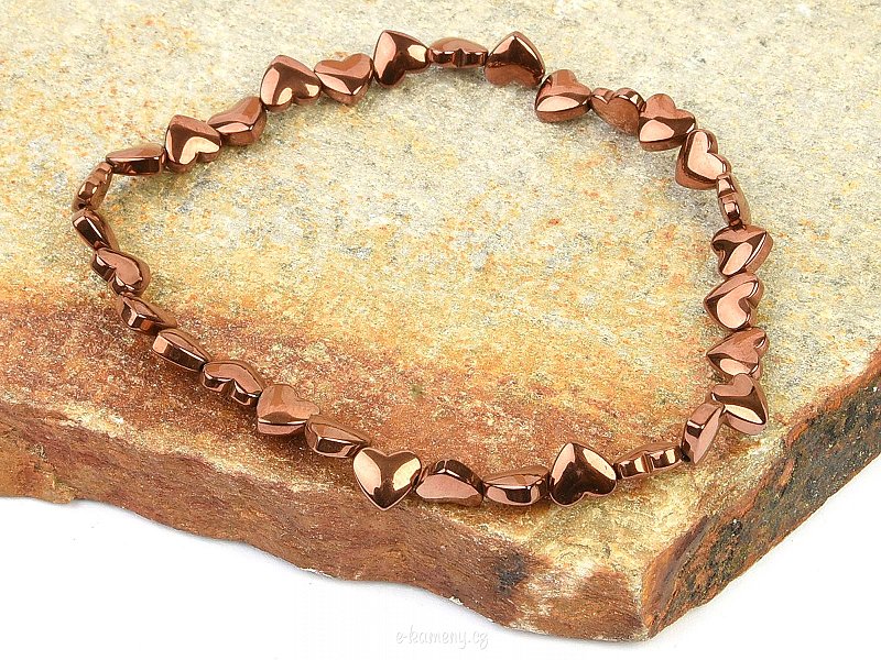 Brown heart bracelet made of hematite
