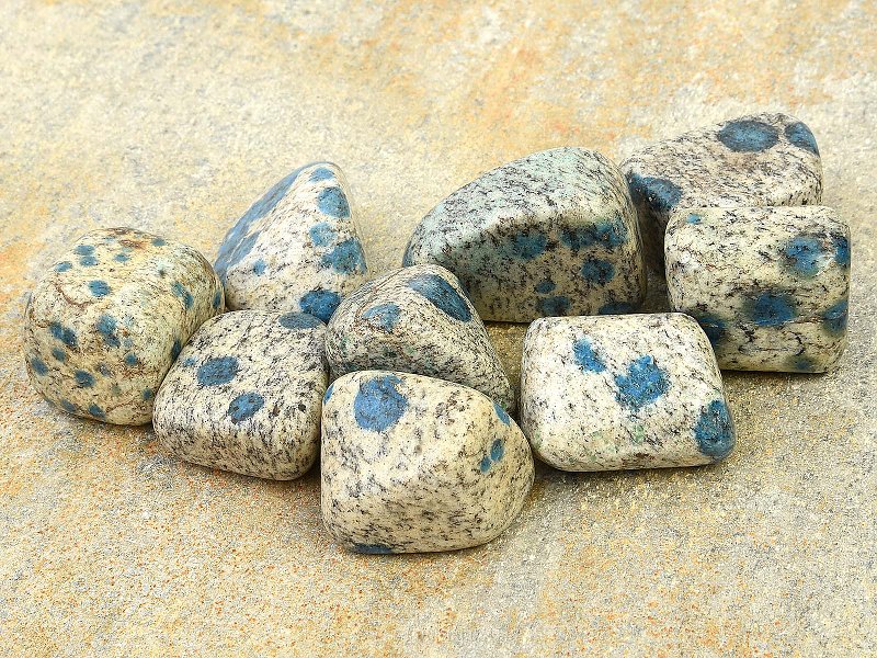 Tumbled ketonite (azurite in granite)