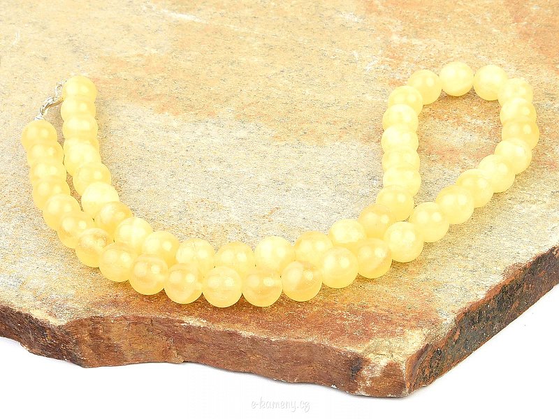 Yellow calcite necklace 1cm (50cm)