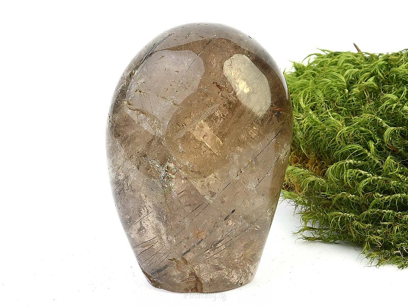 Standing smoky stone with inclusions (209g)